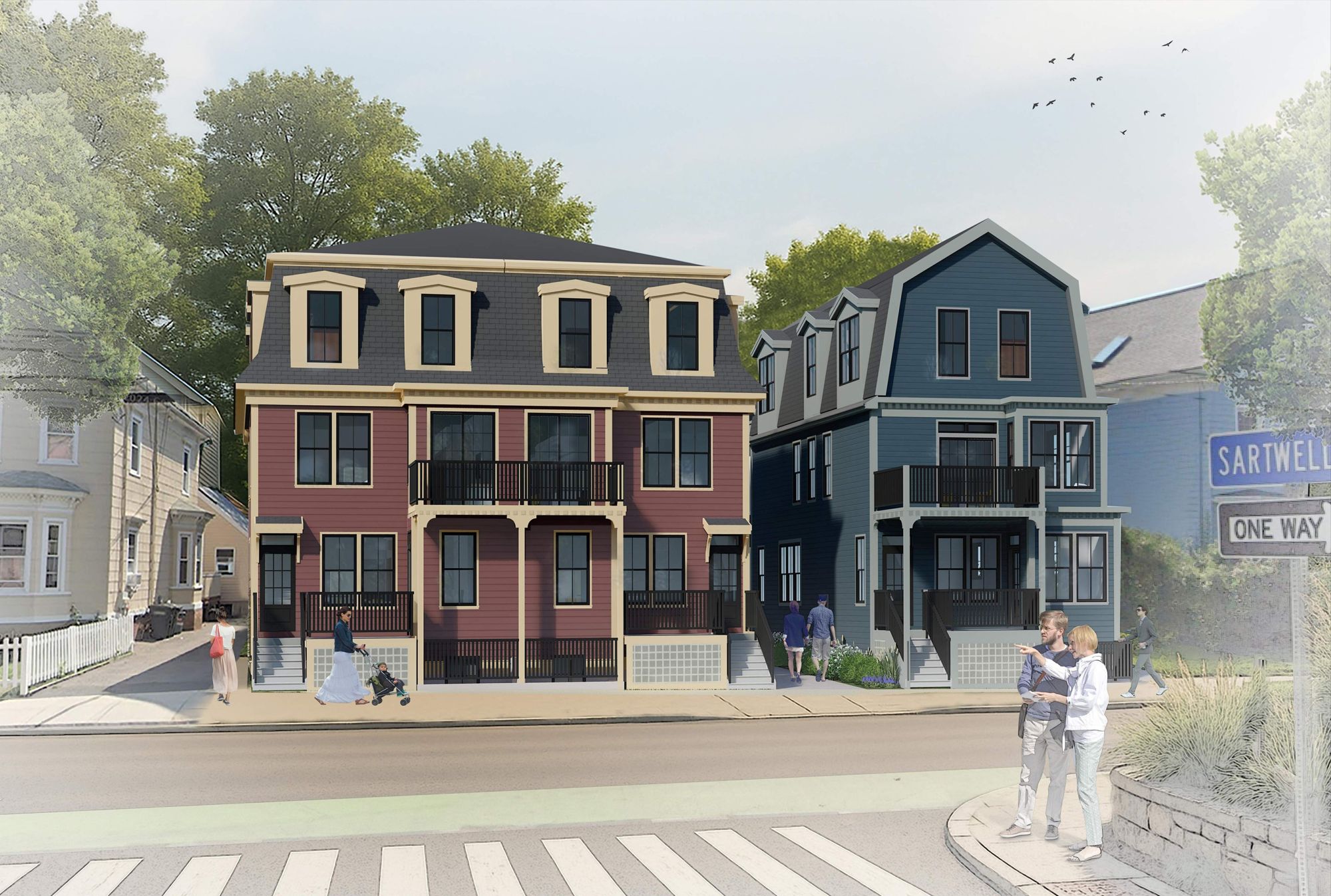 Architectural rendering of 33-35 Cedar St